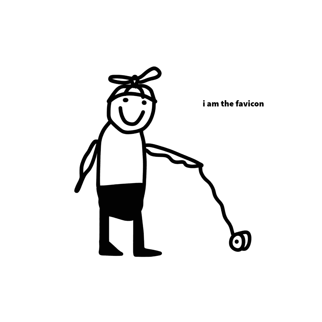 Yoyo doodle that says I am the favicon